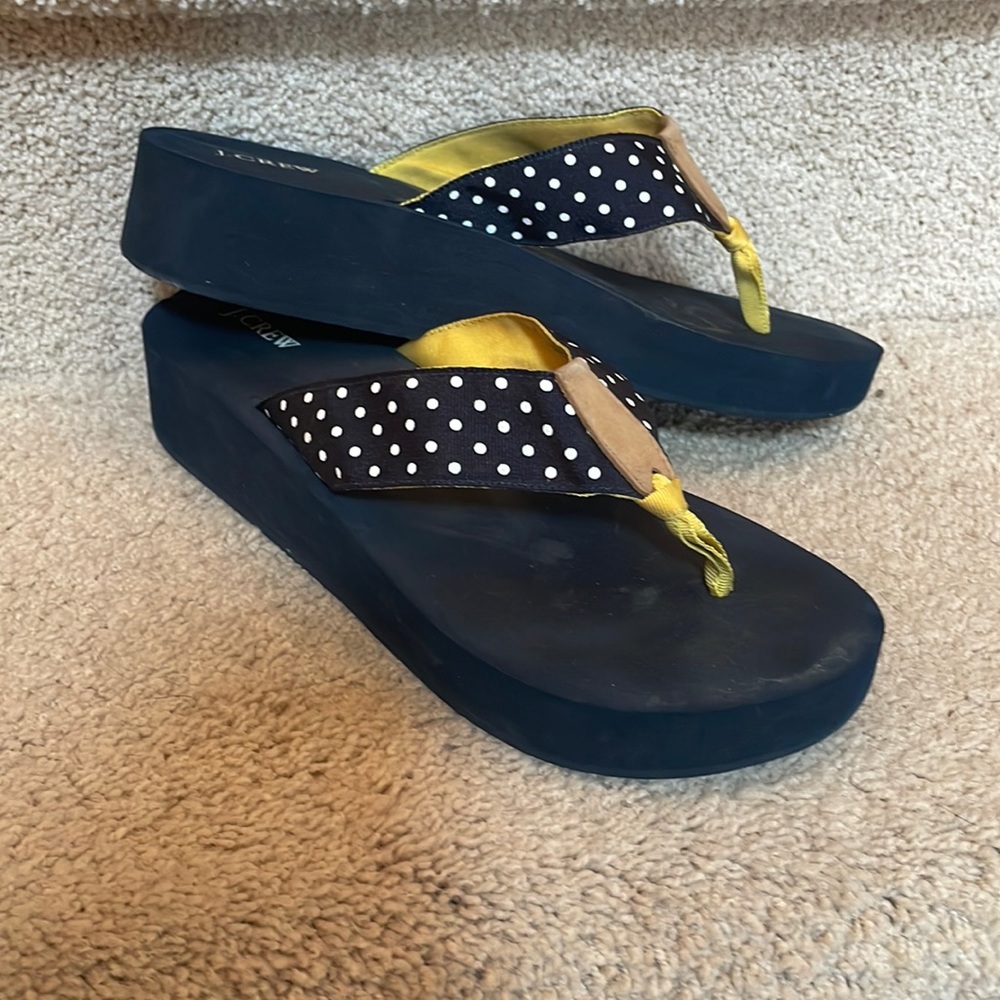 J Crew platform flip flops
